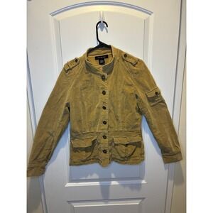 Tan Calvin Klein Corduroy Jacket Military Utility Jacket Size Medium